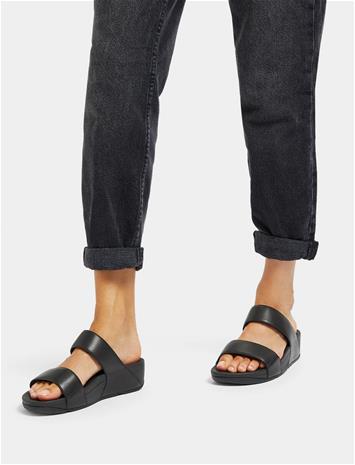 FitFlop Lulu Leather Slides - Black - 42