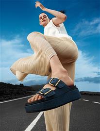 FitFlop Gen-Ff Max Buckle Two-Bar Denim Slides - Navy - 42