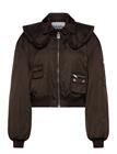 Ganni Demitasse Duchesse Nylon Bomber Jacke - Brown - 42