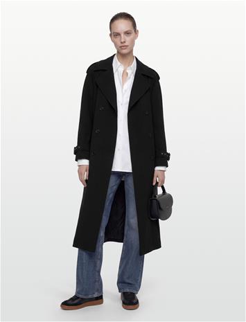 Filippa K Draped Trench Coat - Black - 36