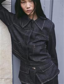 Mango Denim Jacket With Pockets - Navy - XL