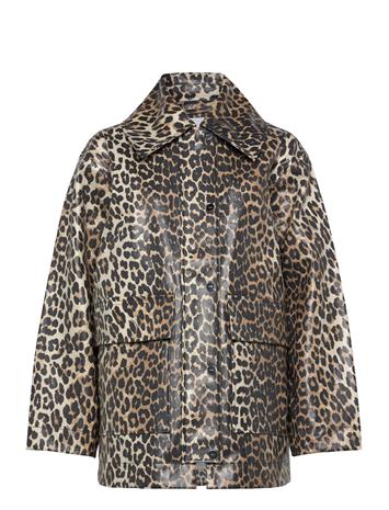 Ganni Ripstop Quilt Coat - Brown - L/XL