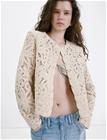 Mango Knitted Jacket With Openwork Details - Beige - S