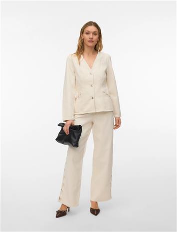 Vero Moda Vmleva Ls String Ecru Dnm Jacket - Cream - XL