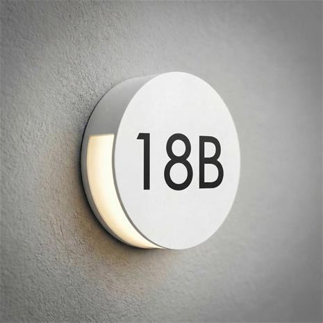Lucande Advero LED-ulkoseinälamppu, vaaleanharmaa, talonumero, CCT