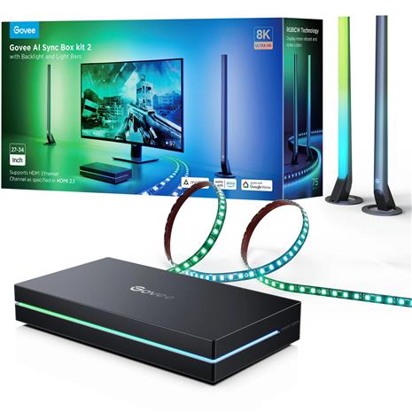Govee - AI Sync Box Kit 2 ä„lykäs PC-valaistussetti 27-34"" + LED-paneelit Wi-Fi