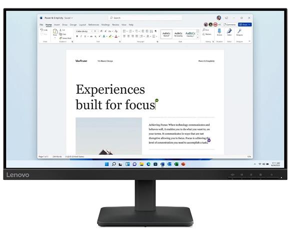 24" Lenovo L24-4e - 1920x1080 (FHD) - 100Hz - IPS