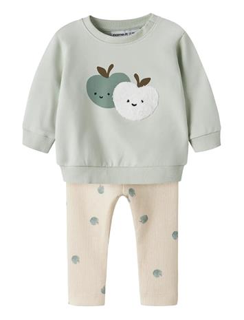name it Nbnfoappi Ls Sweat Unb Set - Green - 86