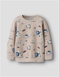 name it Nmmdace Ls Nreg Sweat Unb Box - Beige - 116
