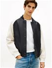 Tommy Hilfiger Dc Leather Varsity Bomber - Navy - L