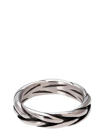 Samie Rope - Twisted Steel Ring - Silver - 56