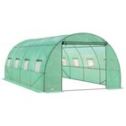 Outsunny-kasvihuone n. 6 x 3 x 2 m foliokasvihuone, jossa 8 ikkunaa, ylöskelautuva ovi, ylöskelautuvat sivuseinät, UV-säteilyn kestävä foliotunneli, talvisuojattu tomaattitalo, jossa on maa-ankkuri, v