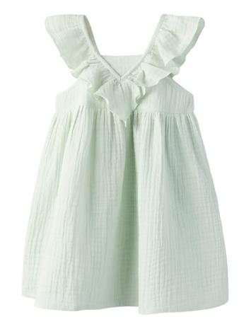 name it Nmffuslin Capsl Dress - Green - 110