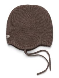 Huttelihut Bonnet Wool Knit - Brown - 0-1M