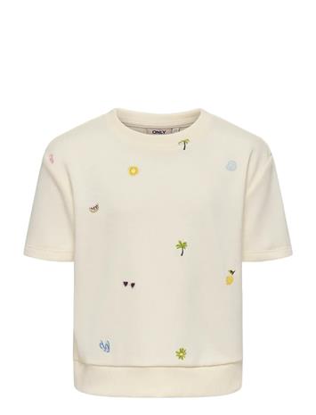 Kids Only Kmgsolina Ss Emb Pullover Ub Swt - Cream - 128