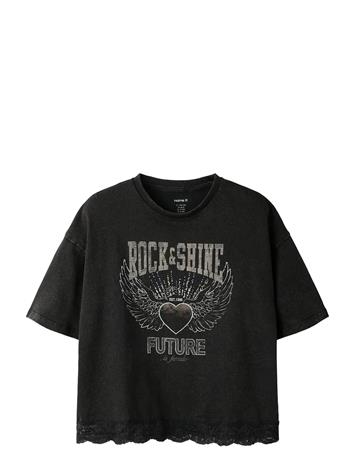 name it Nkfjayla Ss Rlx Top - Black - 158-164