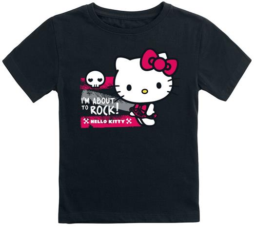Hello Kitty - I`m about to rock - T-paita - Lapset - Musta