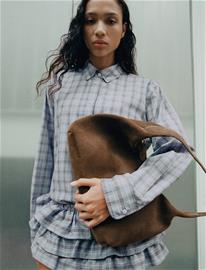 Mango Check Cotton Shirt - Blue - L
