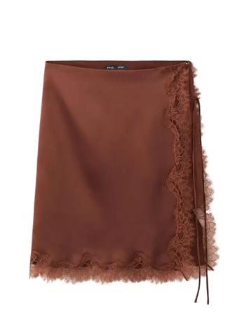 Mango Lace Slip Skirt - Orange - 42