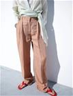 Mango Striped Linen Suit Trousers - Pink - 42