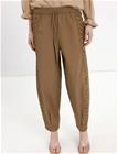 Mango 100% Cotton Trousers With Embroidered Stripe - Beige - XS