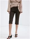 Mango Linen Capri Trousers - Brown - 34