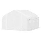 Outsunny foliokasvihuone 3.5x3x3m UV-suoja tomaattitalo, verkkoikkuna, tuulenpitävä, puutarhaan ja parvekkeelle, metalli, valkoinen