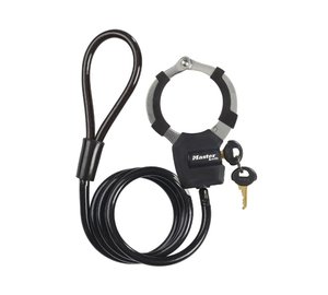 MASTER LOCK katumansetti, vaijerilukko, musta, teräs, avain, 1000 mm, 8 mm