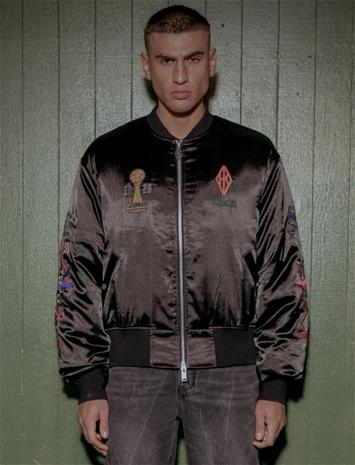 HAN Kjøbenhavn Champions Satin Bomber Jacket - Grey - XL