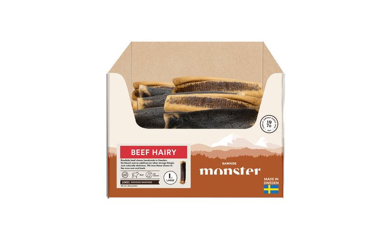 Monster Rawhide Beef Hairy Large