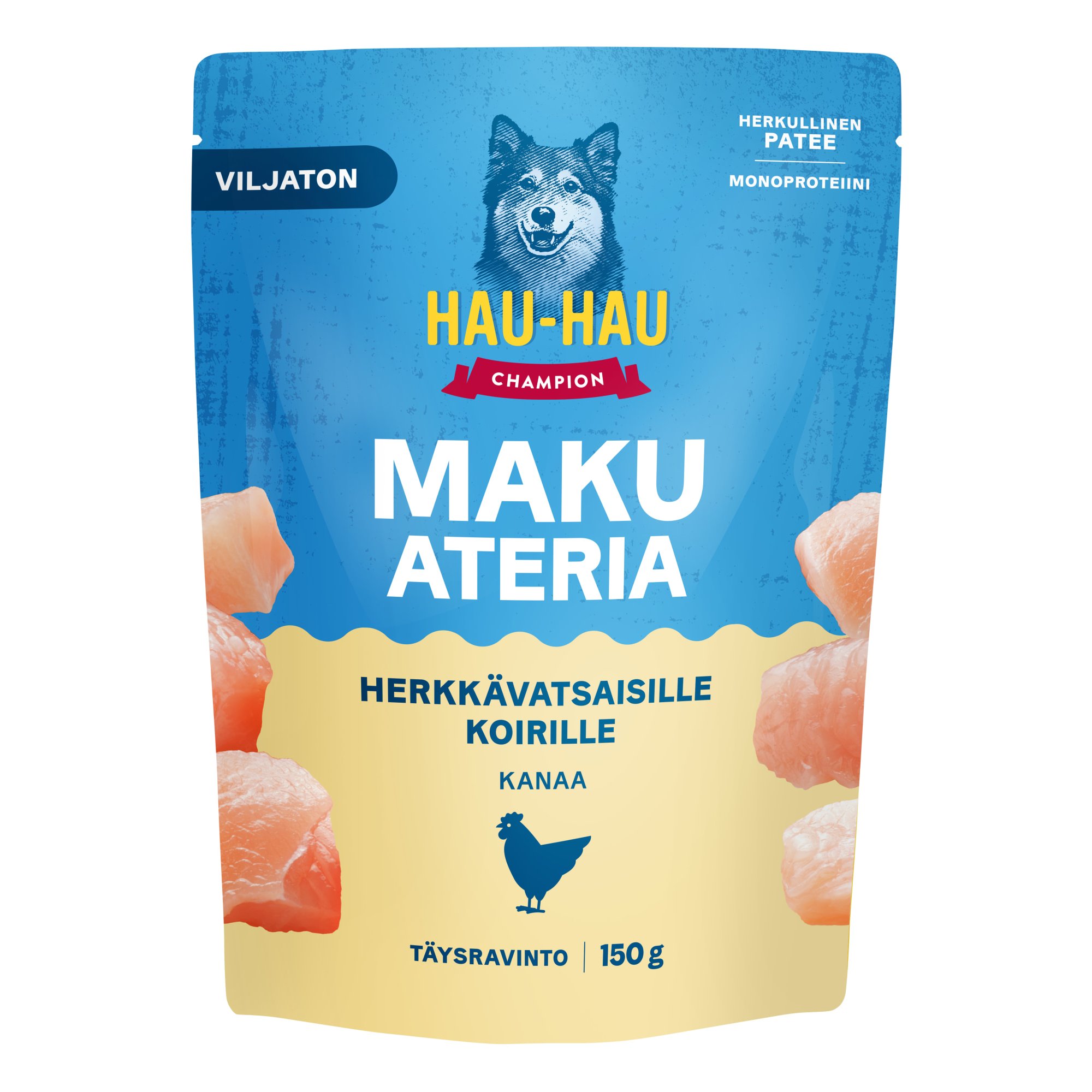 Hau-Hau Champion kana 150 g Makuateria herkkävatsaisille koirille