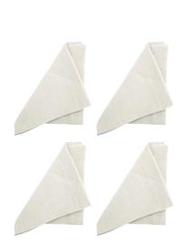 Au Maison Serviet-Hør Basic-Vasket (Sæt Med 4) - White - 42X42CM