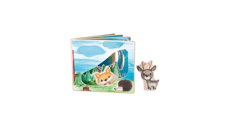 Small Foot - Wooden Picture Book Forest with 2 Pla – kuva 1/1