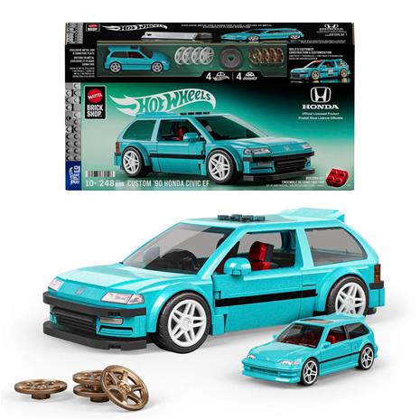 Mattel Brick Shop Hot Wheels Speed Series Rakennussarja Custom ’90 Honda Civic EF 248 Osaa