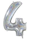 IPK Number Foil 4 Hologram Silver 70 Cm - Silver - 0
