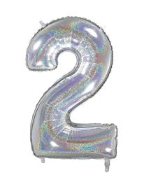 IPK Number Foil 2 Hologram Silver 70 Cm - Silver - 0