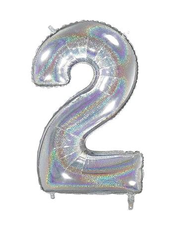 IPK Number Foil 2 Hologram Silver 70 Cm - Silver - 0