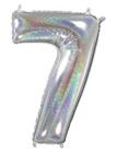 IPK Number Foil 7 Hologram Silver 70 Cm - Silver - 0