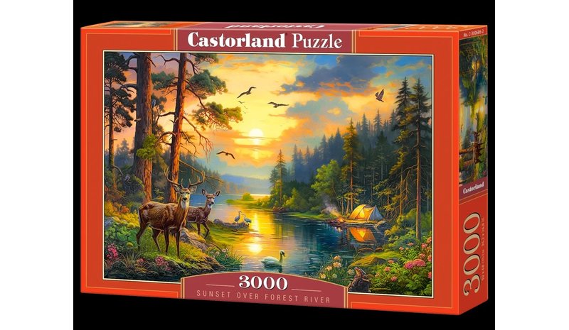 Castorland Sunset over Forest River 3000p palapeli – kuva 1/1