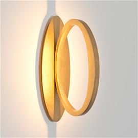 ASTERISCO OVAL -LED-seinävalaisin, kullanvärinen, 45 cm, metalli, himmennettävä