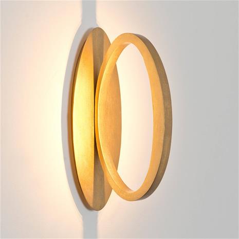 ASTERISCO OVAL -LED-seinävalaisin, kullanvärinen, 45 cm, metalli, himmennettävä
