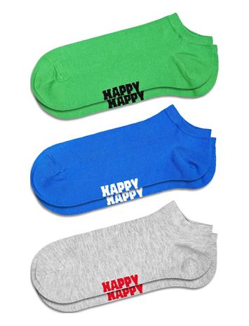 Happy Socks 3-Pack Solid Low Socks - Grey - 41-46