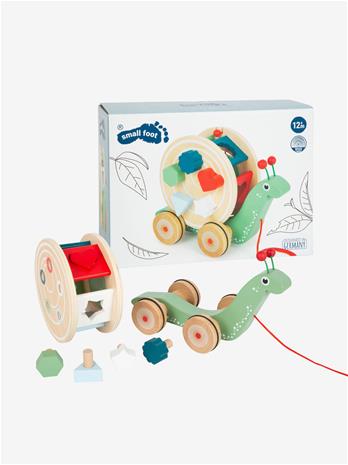 Small Foot - Wooden Pull Figure Shape Sorter Snail 6dlg. – kuva 2/3