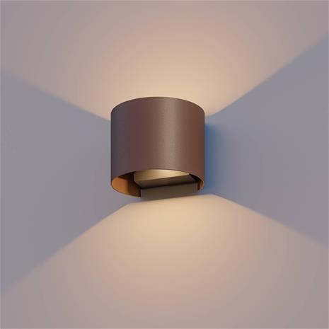 Calex LED-ulkoseinävalaisin soikea, ylös/alas, korkeus 10cm, ruosteenruskea