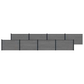 vidaXL Aitapaneeli 8 pcs WPC ja alumiini Harmaa