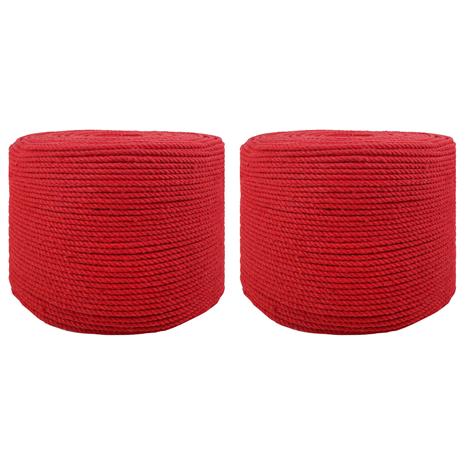 vidaXL Köysi 2 pcs Punainen Puuvilla