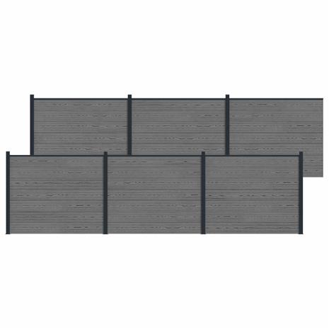vidaXL Aitapaneeli 6 pcs WPC ja alumiini Harmaa