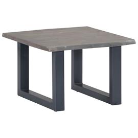 vidaXL Sohvapöytä elävät reunat harmaa 60x60x40 cm akaasiapuu