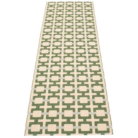 Pappelina Tom -matto 240 × 70 cm, leaf/cream/sage