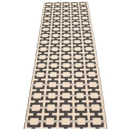 Pappelina Tom -matto 240 x 70 cm, musta/kerma/harmaa